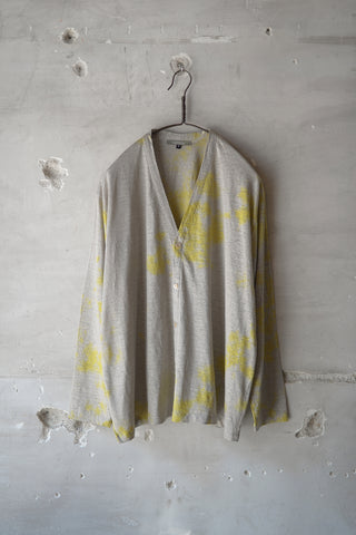 LINEN JERSEY FRONT BUTTON CARDIGAN