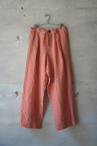 GINGHAM WORK PANTS