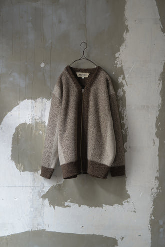 INTARSIA ZIP CARDIGAN