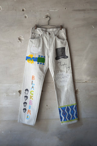 STRAIGHT DENIM PANT-HAND PAINTED-