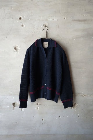 TWISTED WOOL YARN SHIRT CARDIGAN
