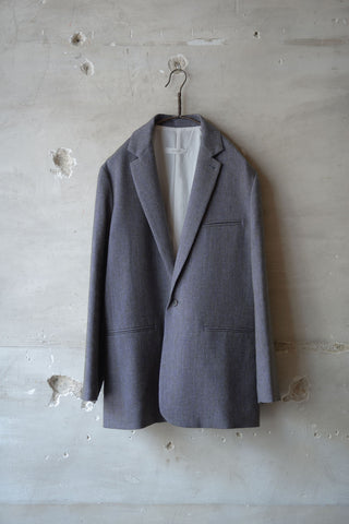 TAILORED SINGLE JACKET SMOKY HERRINGBONE