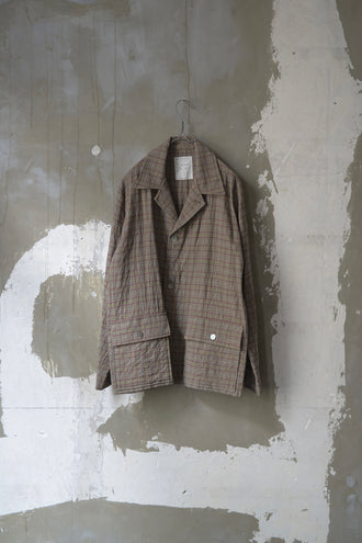 3 BUTTONS SHIRT JACKET BEIGE CHECK