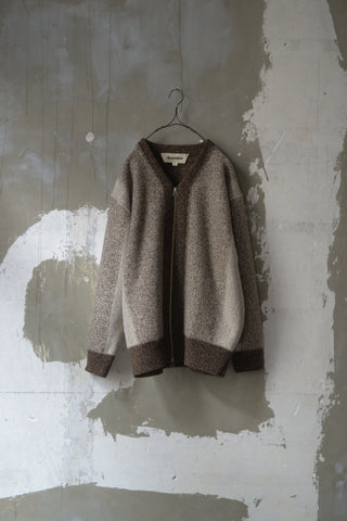 INTARSIA ZIP CARDIGAN